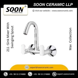 Basin Faucet 211 Sink Mixer With <b>Swinging</b> Spout Stainless Steel Polished Sustainable Modern Design Wall-Mounted <b>Single</b> Handle - Product Image 3