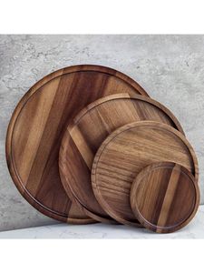 Bandeja de Servir de Madera - Diseño Clásico, Forma Redonda, Duradera, para Desayuno, Té, Café, Aperitivos - Product Image 5
