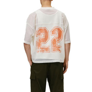 Jersey de Fútbol Americano de Malla Oversize de Calidad Premium para Hombre, Transpirable, de Poliéster, Estilo Urbano, Top Deportivo, Número Personalizado, Servicio OEM - Product Image 3