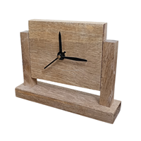 Horloge de bureau miniature en bois faite à la main, mouvement à quartz, écologique, forme triangulaire, design moderne, logo personnalisable, horloge de bureau décorative