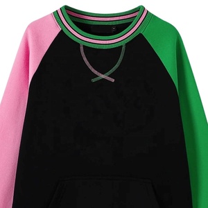 Women's Casual Drop Shoulder Fleece Wholesale 100%Cotton Oversized Jumper Streetwear Embroidered Crewneck Sweatshirt - Product Image 2