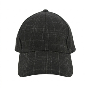 Wholesale Unisex <b>Black</b> Checked Cotton <b>Baseball</b> <b>Cap</b> Adjustable Fit Casual Style Four Seasons Wear - Product Image 1
