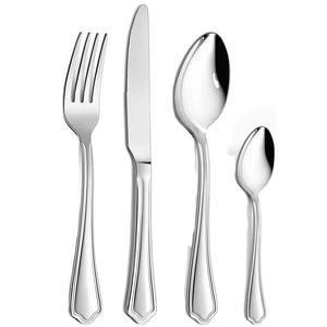 Couverts de dîner en acier inoxydable écologique au design classique ensemble de couverts cuillère à soupe de riz polie miroir pour cadeaux - Product Image 1