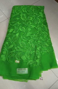 Tissu en dentelle africaine de luxe, broderie florale, tulle, strass haut de gamme, pour robe de soirée, costume, etc. - Product Image 2