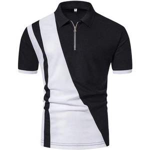 Camisa de Hombre de Alta Calidad con Cierre, Diseño Sólido, Logotipo Personalizado, Transpirable, Manga Corta, Estilo Casual - Product Image 1