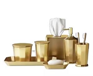 Modern Interior Metal <b>Bathroom</b> <b>Accessories</b> <b>Set</b> With Liquid Soap Pump - Product Image 1