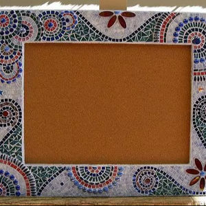 Handcrafted Resin Mosaic Cork Board Rectangular Message Center Wall <b>Mounted</b> Notice Board Home Office Decor Spiral Bulk Supplier - Product Image 1