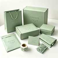 Kit d'emballage rigide personnalisé en papier, comprenant une boîte d'expédition et un sac fourre-tout avec logo en relief, emballage écologique, impression sur mesure.