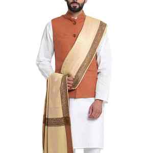 Châle en laine pour homme, élégant, double face, chaud pour l'hiver, en pure laine, châle traditionnel musulman pour homme, haute qualité OEM - Product Image 5