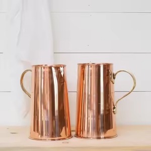 Handcrafted Copper Pitcher Jug Elegant Water Drinkware for Home Kitchen Dining <b>Table</b> Gift Collection - Product Image 6