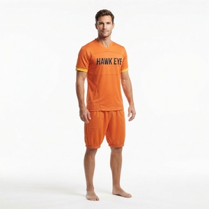 Maillot de football américain en gros pour hommes, col en V personnalisé, manches courtes, 100 % polyester, vêtement de sport respirant - Product Image 5