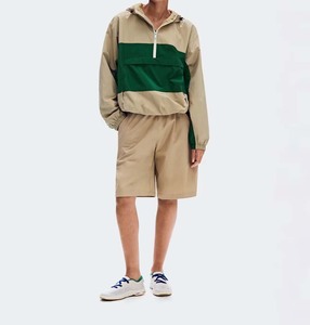 Half-zip design adjustable hood mesh lining side zipper pockets windbreaker Nylon Tracksuit Shorts Summer spring unisex Suit - Product Image 1