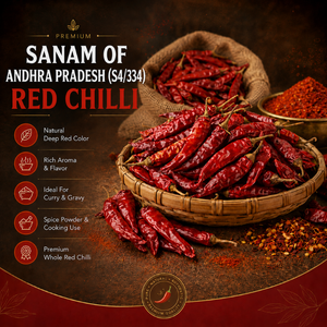 Chiles Rojos Enteros Sanam |   Especias Secas Picantes para Salsa de Condimento Masala |   Procesamiento y Exportación de Suministro a Granel de India, Sabor Premium Intenso - Product Image 6