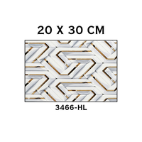 Carrelage mural géométrique contemporain en or blanc 20x30cm, carrelage mural en céramique imprimé numériquement pour l'intérieur et la salle de bain 3466-HL