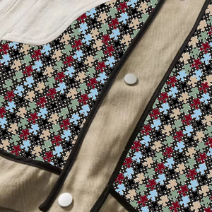 เสื้อแจ็คเก็ตยีนส์ปักลายดอกไม้สไตล์ฮิปฮอปทรงหลวมลำลองสำหรับผู้ชาย - Product Image 6