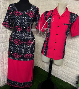 Conjunto de Camisa Hawaiana Aloha para Hombre y Vestido Samoano Puletasi con Volantes, Personalizado, Tallas Grandes, Disfraces para Parejas - Product Image 5