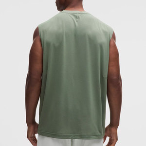 Longline <b>Stringer</b> Custom Wholesale Sports Streetwear Trendy Plain Loose Fit Round Neck 100% Cotton Tank Top Sleeveless Blank - Product Image 3