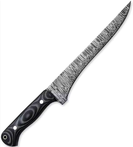 Couteau à désosser en acier Damas, manche G10, étui en cuir, logo personnalisé, OEM, fait main, haute dureté, ambidextre, tranchant comme un rasoir - Product Image 2