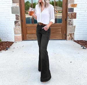 Women's Fashion High-waisted Straight-leg <b>Jeans</b> Windproof Breathable Street Wear Sexy Casual Animal Print - Product Image 5