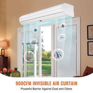 Barriera d'Aria Commerciale da Interno a Parete da 36 Pollici, Super Potente, 2 Velocità, 900CFM, con Pali e Binari per Porte Interne - Product Image 4