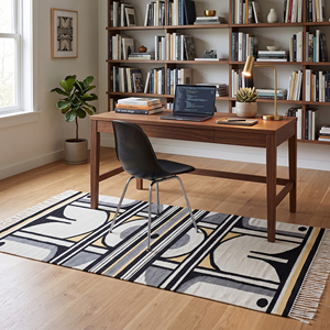 Modern NYKO MART Bohemian Geometric Pattern Eco-Friendly Cotton <b>Washable</b> Flat Weave <b>Rugs</b> for Living Room Bedroom Garden - Product Image 4