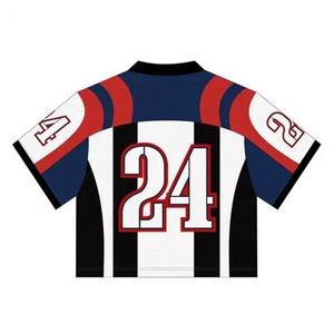 Maillot de football américain personnalisé unisexe à col en V, manches courtes, en polyester anti-humidité, numéro 88, logo frontal en sergé. - Product Image 2