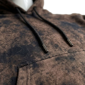 <b>Men's</b> <b>Tie</b>-Dye Hooded Fleece Pullover Sweatshirt Zipper Front Breathable Eco-Friendly Regular Fit Winter Casual Brown/<b>Black</b> - Product Image 4