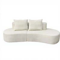 Canapé Chesterfield une place pour salon, modèle Cashew, design moderne, inclinable réglable, revêtement en coton et lin courbé, usage spécial