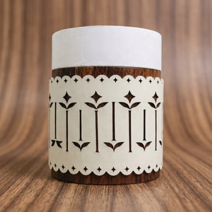 2026 Latest Wooden Bakhoor <b>Incense</b> <b>Holder</b> With Leather Lace Cutout For Ramadan Eid Mabkhara Oud Burner for Home Table Decoration - Product Image 3