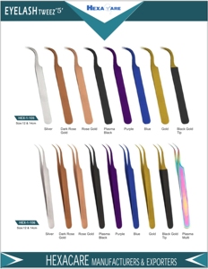 Pinces à cils en acier inoxydable avec embouts personnalisés en fibre et diamant, pinces à volume pour extensions de cils, faible MOQ et logo personnalisé - Product Image 3