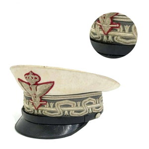 Gorra de Visera Bordada con Bullion Blanco y Emblema de Águila Dorada, Sombrero Formal para Hombre, 56-58CM, Hecho a Mano para Uso Profesional - Product Image 3