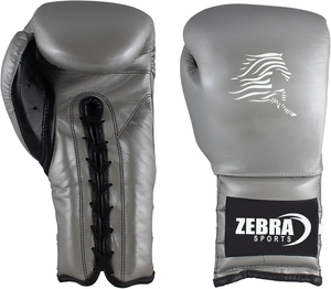 Zebra Sports Custom Logo PU Leather Breathable for Wrist Support Training Boxing Gloves Red <b>Hook</b> Loop Closure Size <b>S</b> 12oz - Product Image 2