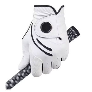 Guante de Golf de Cuero Genuino, Transpirable, Antideslizante, con Cierre de Tirar, Grabado en Relieve, Unisex, Deportivo - Product Image 6