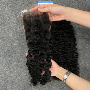 Tissage de cheveux humains bouclés birmans avec closure en dentelle HD 5x5, ensemble de mèches et closure en cheveux vierges noirs naturels - Product Image 2