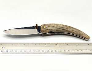 Cuchillo utilitario Drop Point con hoja de acero y mango de madera, cuchillo de supervivencia para exteriores, 0.5 mm de grosor, 6.7 pulgadas de longitud total - Product Image 1