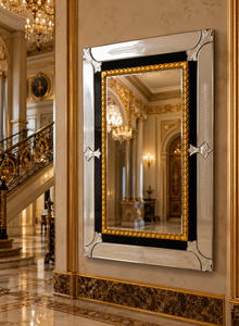 Venetian Wooden Carved Rectangle Wall <b>Mirror</b> Etched Floral Beveled <b>Frame</b> Antique <b>Silver</b> Full Length Decorative Luxury Handmade - Product Image 4