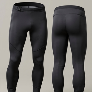 <b>Men's</b> Compression Dry Cool Breathable Anti-Bacterial Polyester Sportswear Gym Workout Running Leggings Elastic Waist <b>Base</b> <b>Layer</b> - Product Image 5