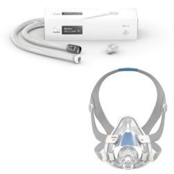 Kit de Máscara CPAP de Cara Completa MediXGuru, Kit de Terapia del Sueño para Viajes, Máscara Blanca de Tela No Tejida, Empaque Sólido - Product Image 3
