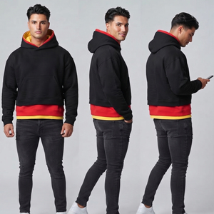 เสื้อฮู้ดดี้ผู้ชาย 3 ชั้น ขนาดใหญ่พิเศษ ผ้าฟลีซ 400 GSM เสื้อฮู้ดดี้แบบสวมหัว สไตล์ฤดูหนาวสำหรับผู้ชาย เสื้อฮู้ดดี้ 3 ชั้นสำหรับผู้ชาย - Product Image 1