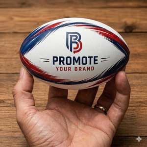 HIgh Quality Personalized Midi <b>Mini</b> SIze 1 Rugby Balls Made of Synthetic Rubber for Advertising Promotions - Product Image 2