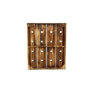 Estante de vino rústico de madera oscura para montar en la pared, estilo Riddling Rack, soporte de madera para botellas de vino estilo granja - Product Image 3