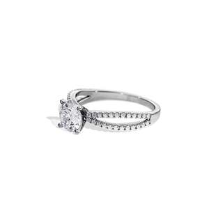 Women's Round Brilliant Cut Diamond Engagement Ring Prong Setting Floral Style - Product Image 4