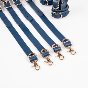 Adult Genuine Leather <b>Bed</b> <b>Restraints</b> High Quality Harness Straps Custom Alloy Buckle Cuffs OEM RTTS-0136 Bondage Style - Product Image 4