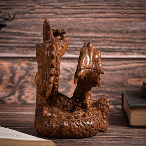 Estatua de Dragón Decorativa de Lujo, Tallada a Mano en Madera Sólida, Figura de Dragón de Madera Premium, Regalo - Product Image 1