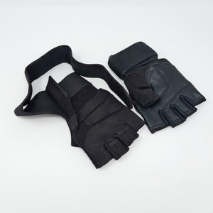 Guantes de Fitness de Medio Dedo de Cuero de Alta Calidad, Tamaños Personalizables, con Cordones, Antideslizantes, Acolchado Suave, Transpirables, Muñequera Ajustable - Product Image 1