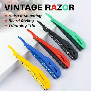 Adjustable <b>Blade</b> ABS Barber <b>Razor</b> with Stainless Steel <b>Blade</b> and Speckle Handle in Yellow Black Red Green Blue - Product Image 6