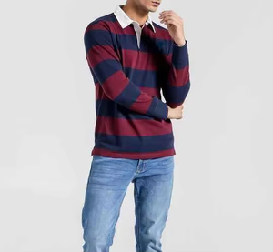 Polo respirant à boutons pour homme 2026 – Design personnalisé, multicolore, manches longues, coupe oversize, style rugby - Product Image 4