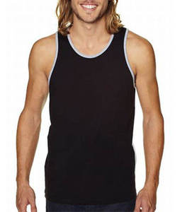 Débardeur en jersey tricoté respirant de qualité supérieure pour homme, décontracté, uni, pour la gym, 100% coton, col rond - Product Image 5