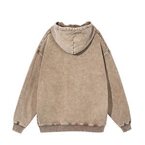 Sweat-shirt à capuche surdimensionné pour homme, effet vieilli, imprimé personnalisé, style streetwear vintage délavé, vente en gros - Product Image 2