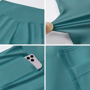 Women's High Waist Black Sport <b>Shorts</b> Quick Dry Elastic Skinny <b>with</b> <b>Phone</b> <b>Pocket</b> - Product Image 4